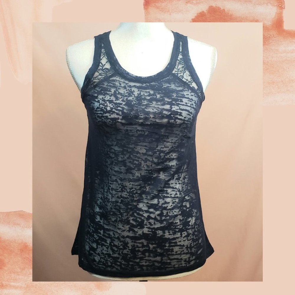 Stretchy Lace Tank Top (Navy)